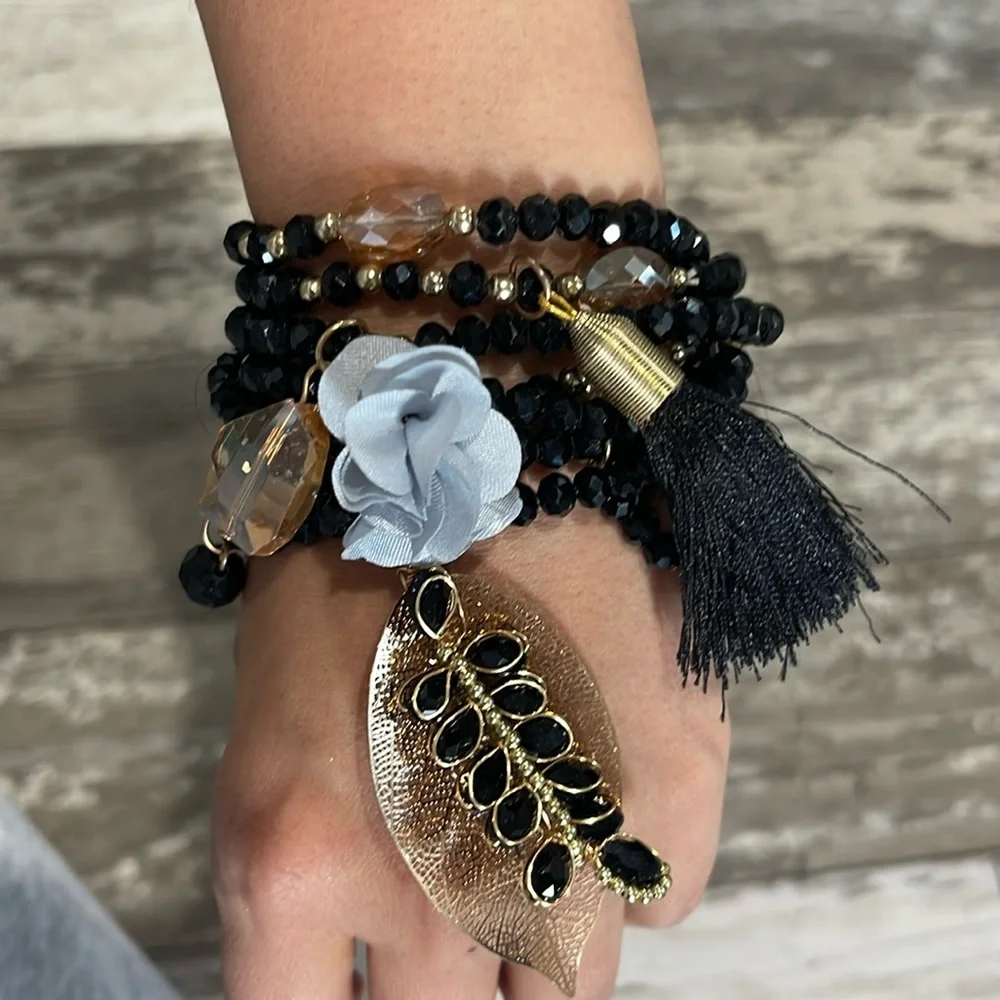 Black stack bracelets - Picture 1 of 2